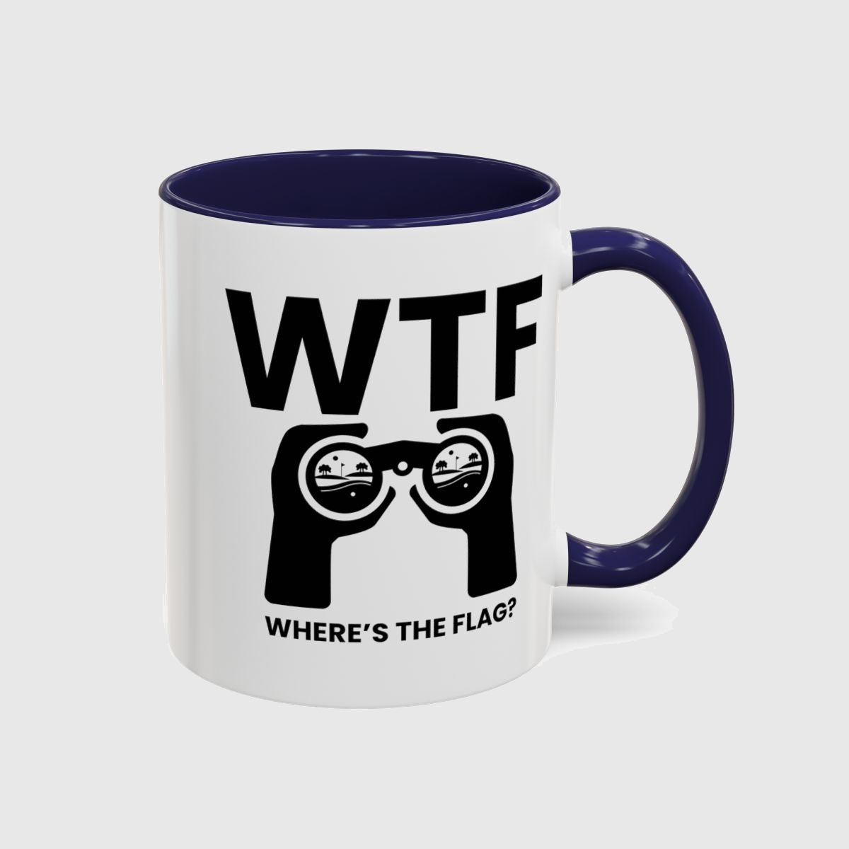 WTF - Where's the Flag - Golf Mug in Navy