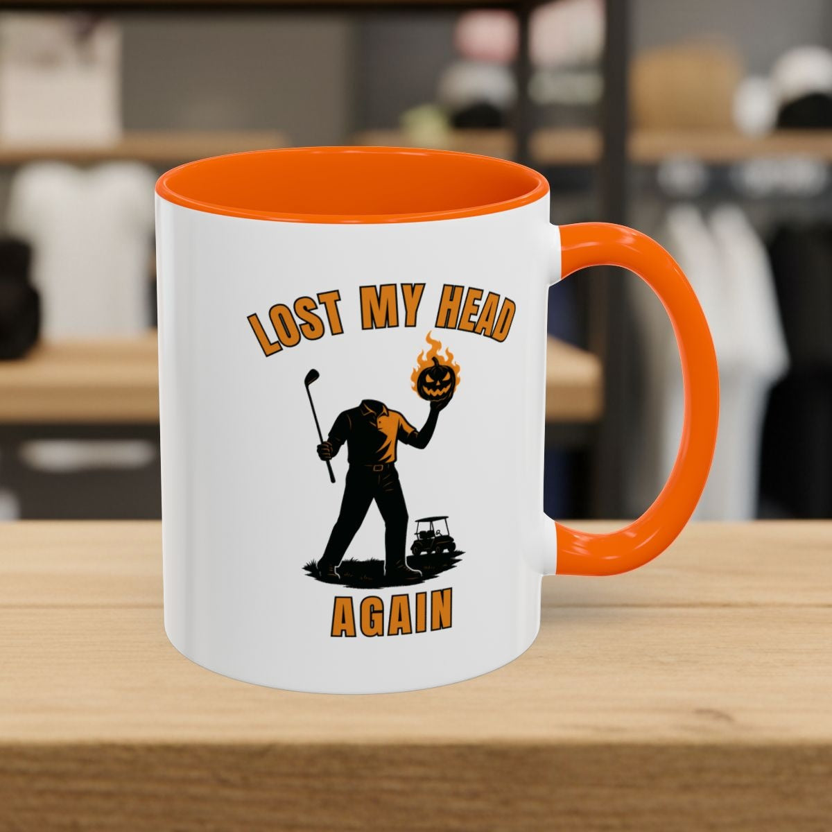 Lost My Head, Again - Golf Mug - 11oz in Orange
