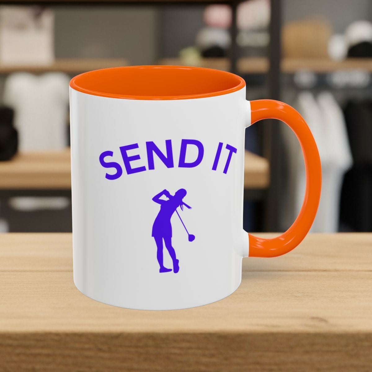 SEND IT (Female) - Golf Mug - 11oz in Orange