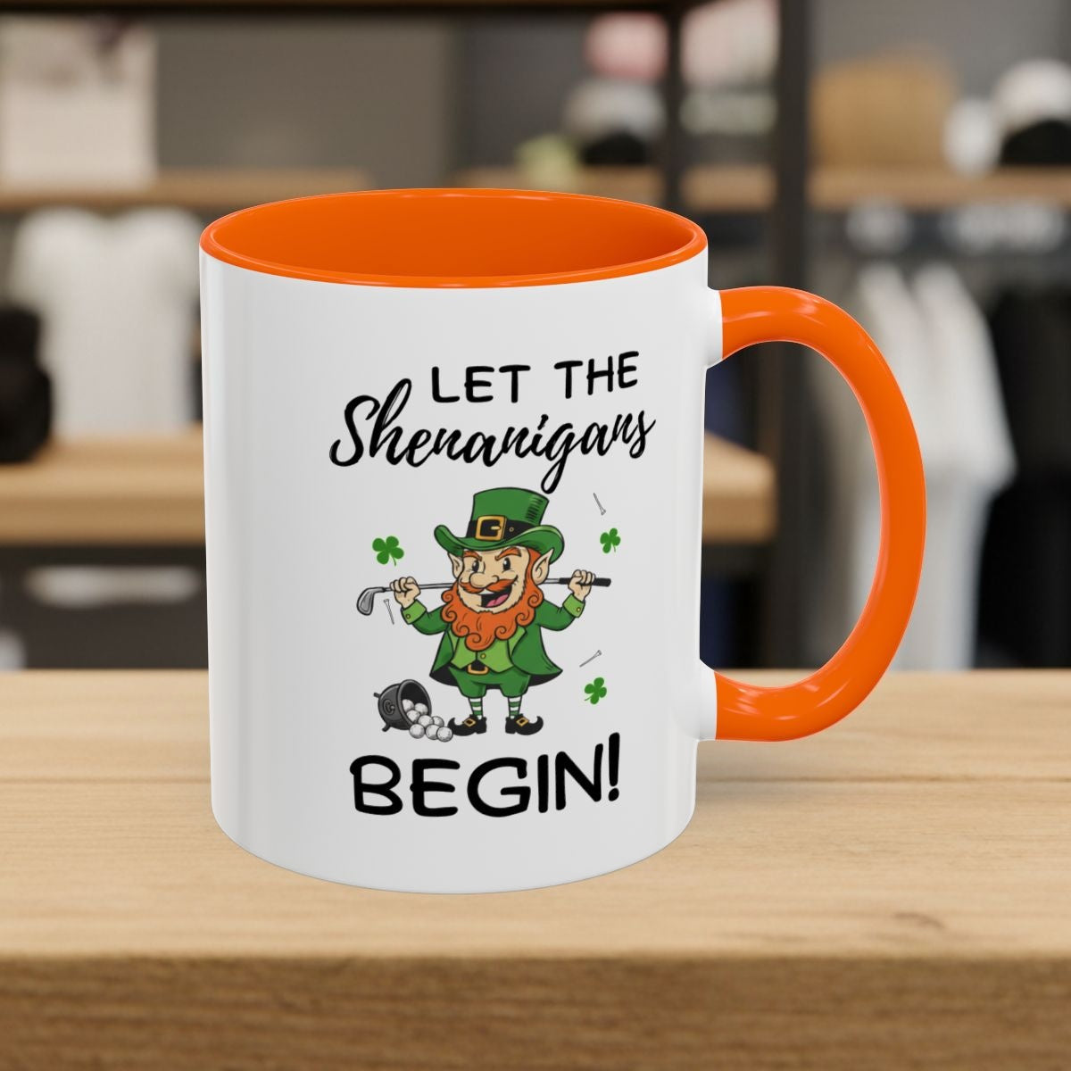 Let The Shenanigans Begin - Golf Mug - 11oz in Orange