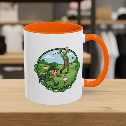 The Leprechaun Stole My Ball! - Golf Mug - 11oz in Orange