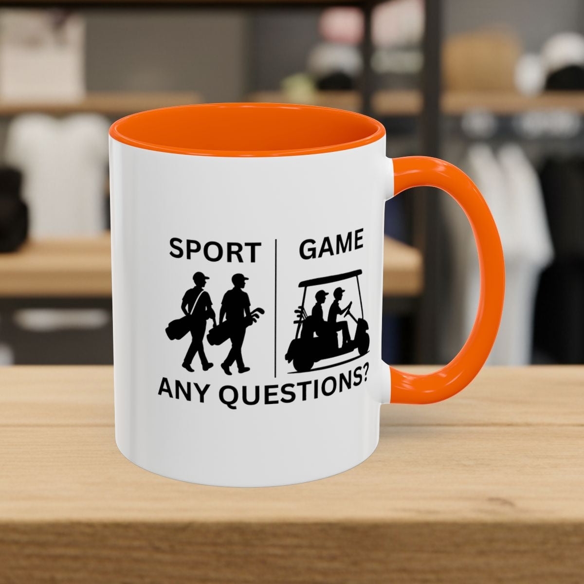 SPORT vs. GAME (Male) - Golf Mug - 11oz in Orange