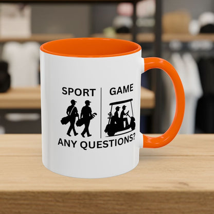 SPORT vs. GAME (Male) - Golf Mug - 11oz in Orange