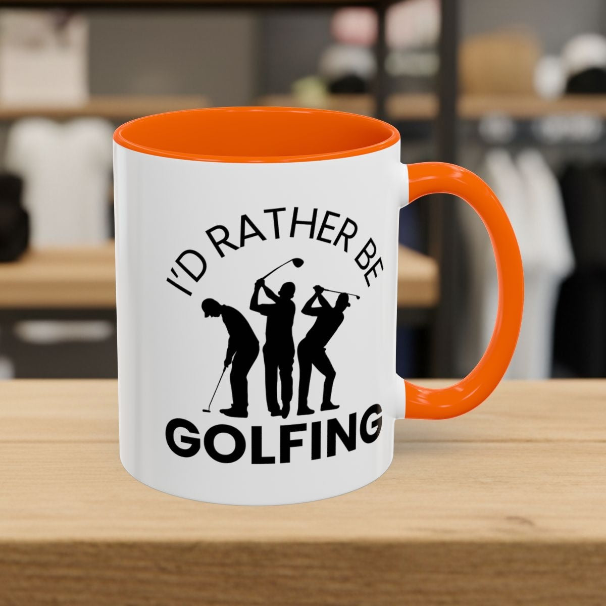 I'd Rather Be Golfing - Golf Mug - 11oz in Orange