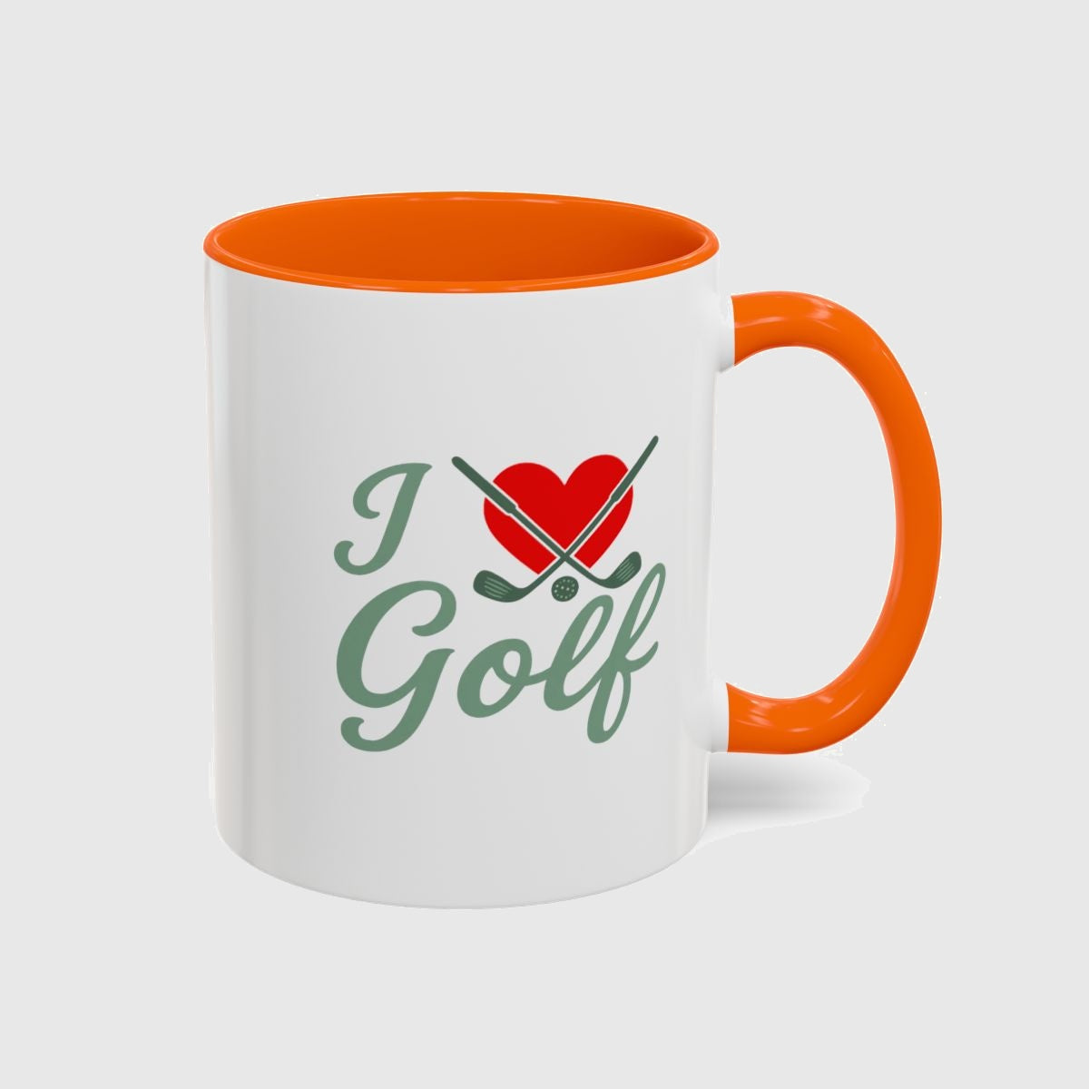 I Love Golf - Golf Mug in Orange