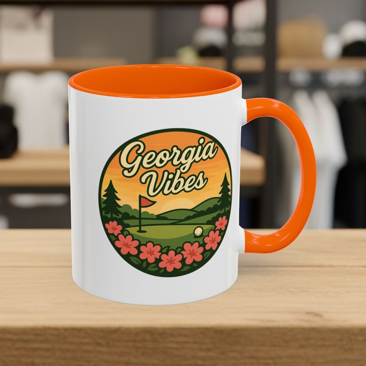 Golf Vibes - Georgia Azalea Edition - Golf Mug - 11oz in Orange