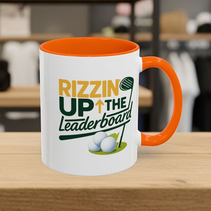 Rizzin' Up The Leaderboard - Golf Mug - 11oz in Orange