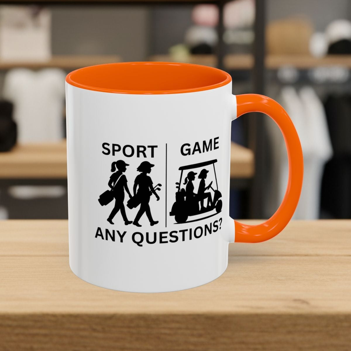 SPORT vs. GAME (Female) - Golf Mug - 11oz in Orange