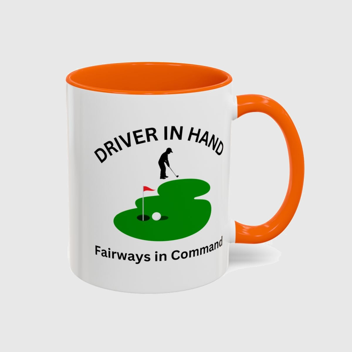 Driver in Hand - Fairways in Command (Male) - Golf Mug in Orange