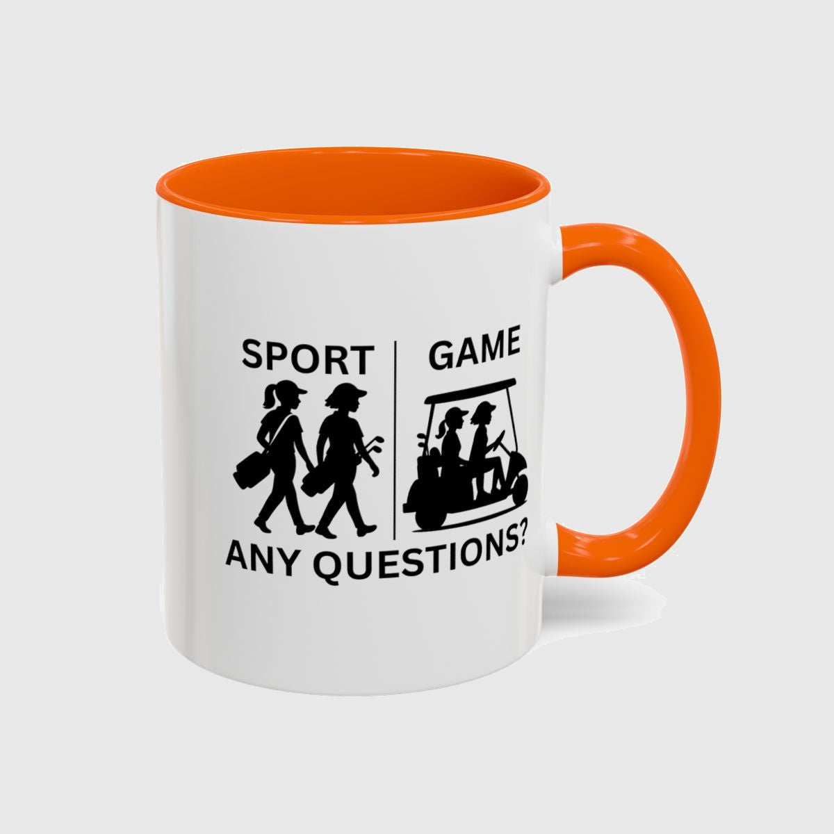 SPORT vs. GAME (Female) - Golf Mug in Orange