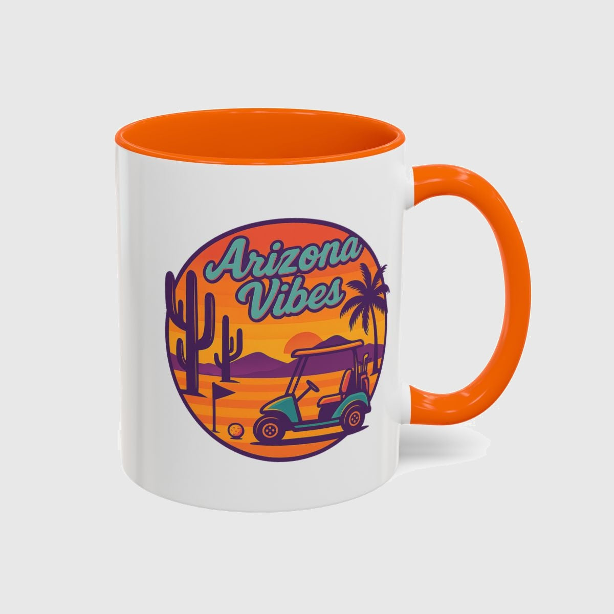 Golf Vibes - Arizona - Desert Edition Golf Destination - Golf Mug in Orange