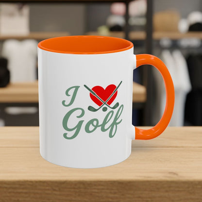 I Love Golf - Golf Mug - 11oz in Orange