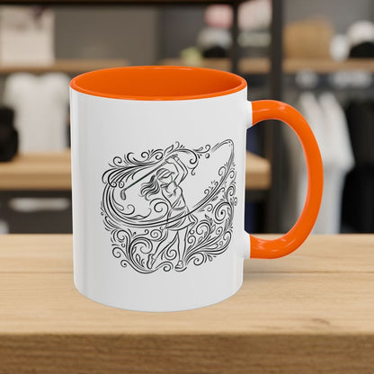 EVERY SWING TELLS A STORY - Women's Golf Vine Art - Golf Mug in Orange