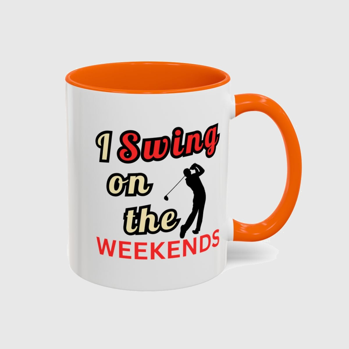 I Swing on the Weekends - Golf Mug in Orange