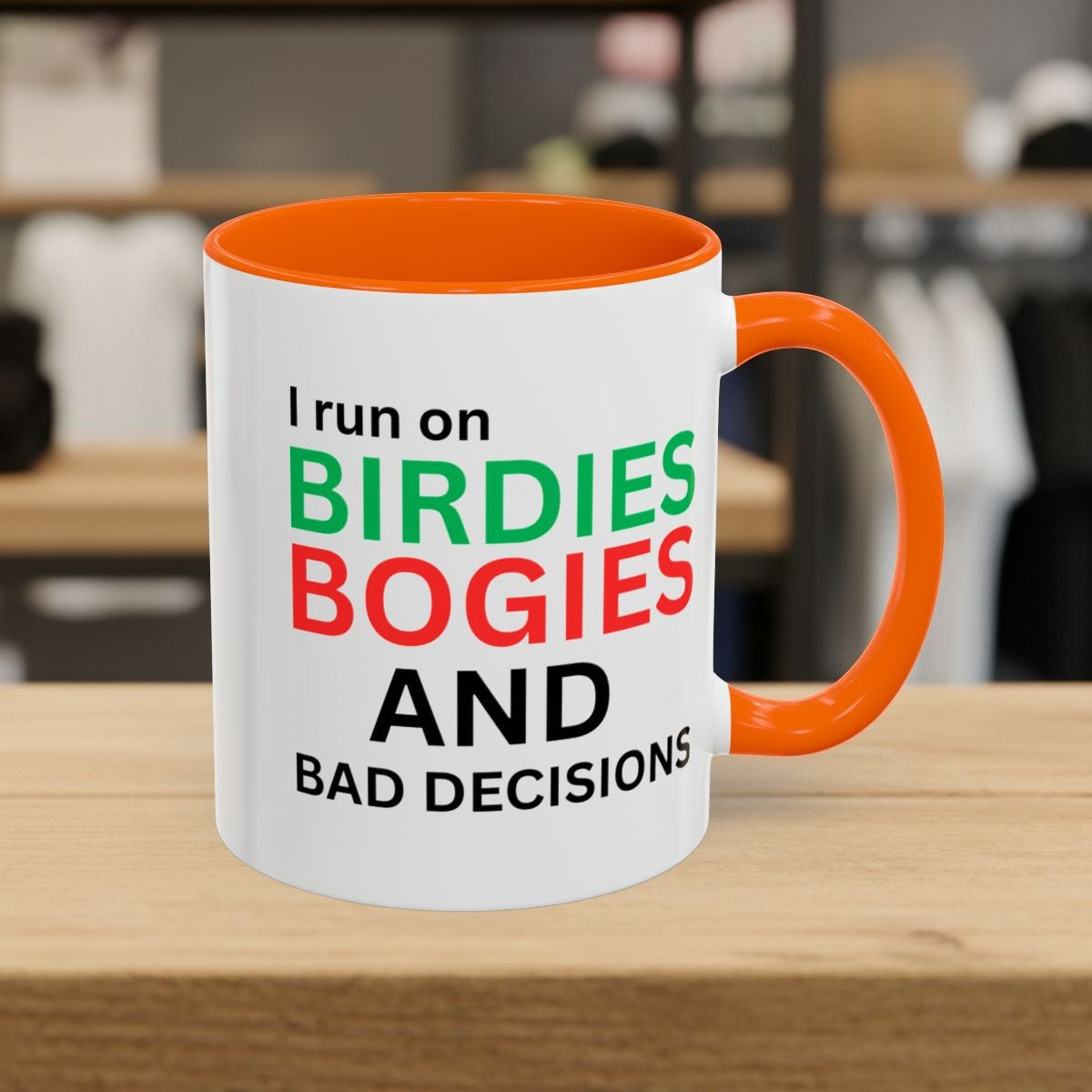 I run on... - Golf Mug - 11oz in Orange