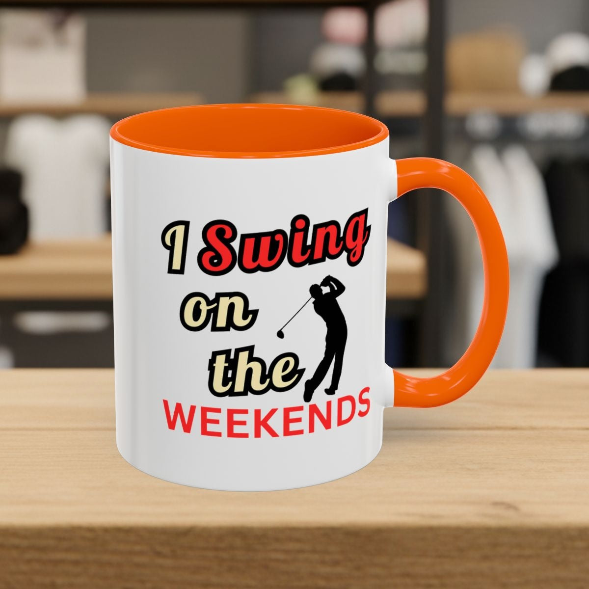 I Swing on the Weekends - Golf Mug - 11oz in Orange