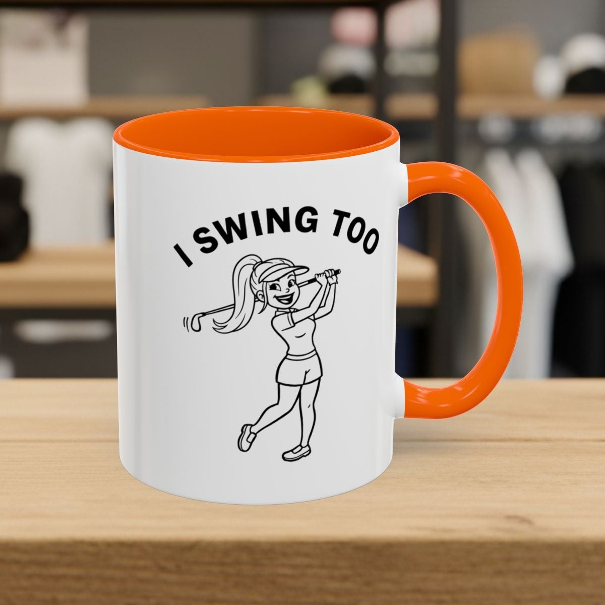 Retro I SWING TOO - Golf Mug - 11oz in Orange