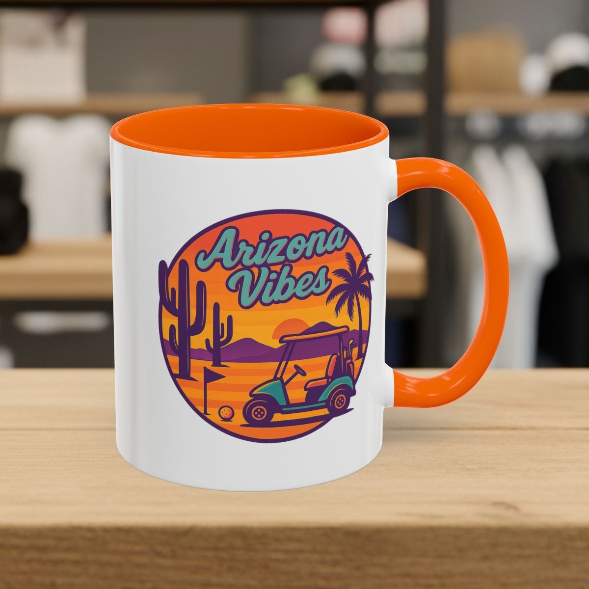 Golf Vibes - Arizona - Desert Edition Golf Destination - Golf Mug - 11oz in Orange