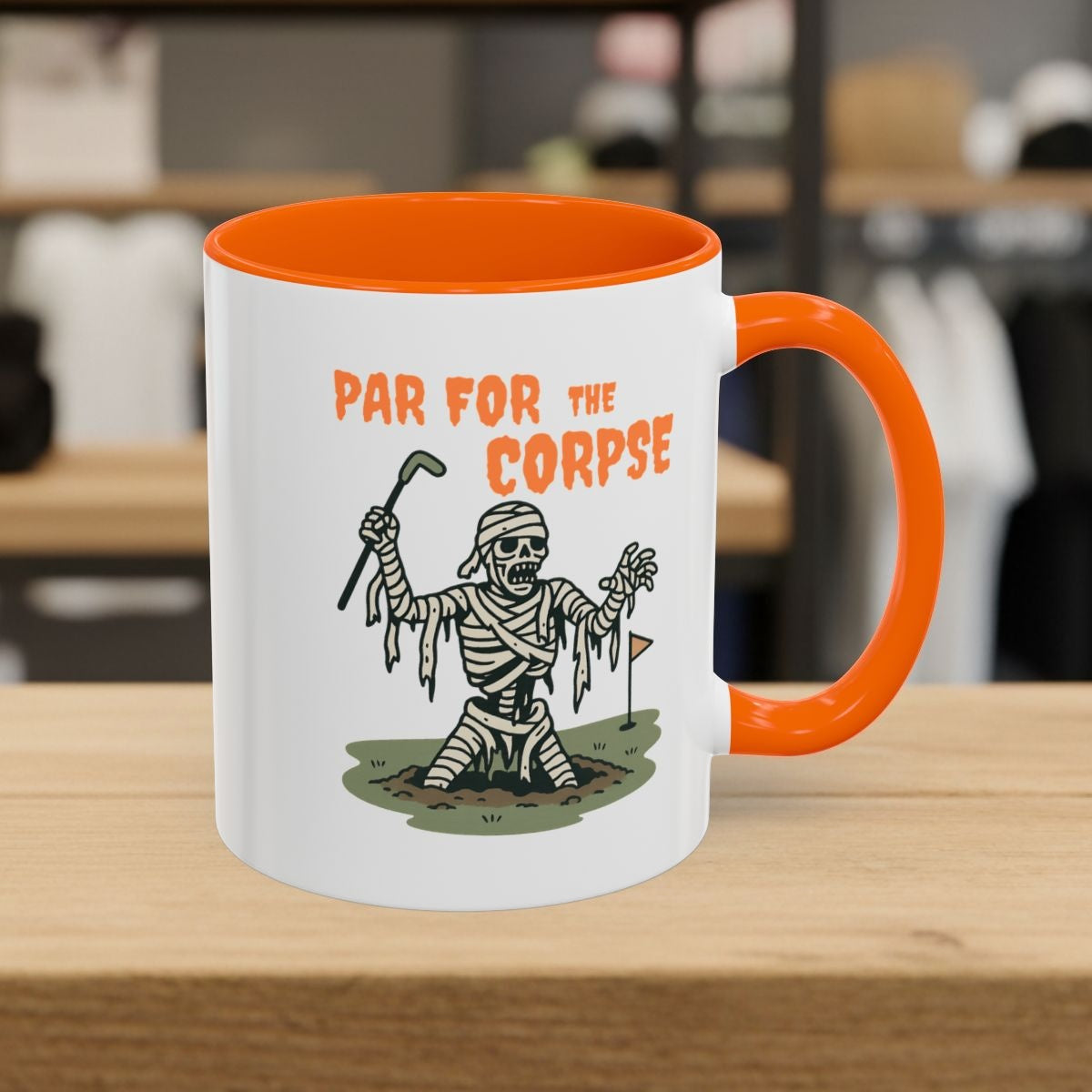 Par for the Corpse - Golf Mug - 11oz in Orange