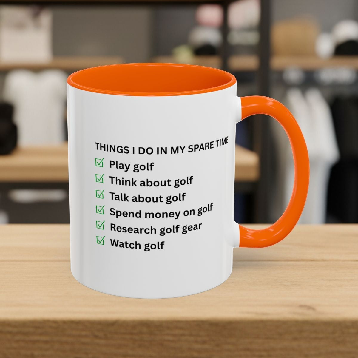 Things I Do In My Spare Time - Golf Mug - 11oz in Orange