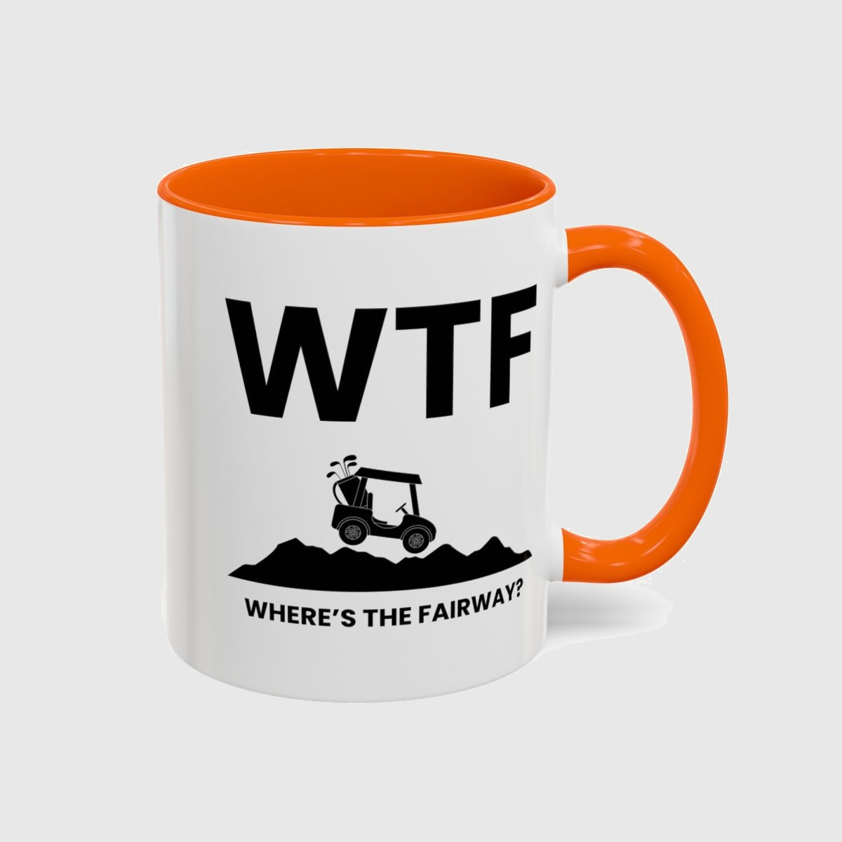 WTF - Where's the Fairway - Golf Mug in Orange