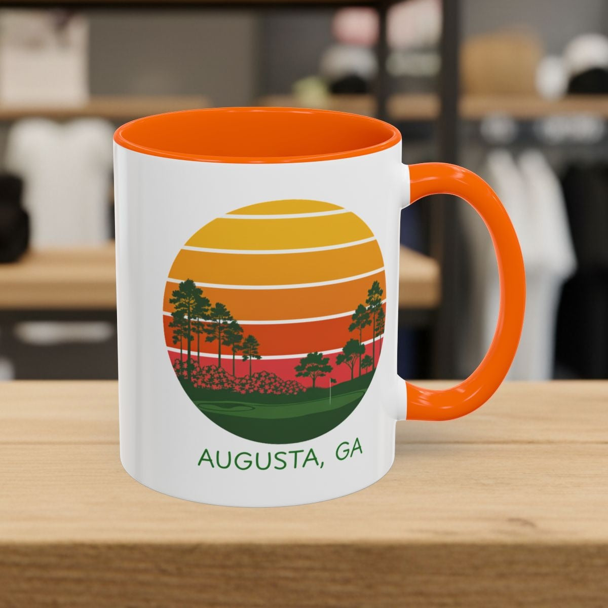 Retro Sunset - Augusta - Golf Mug in Orange