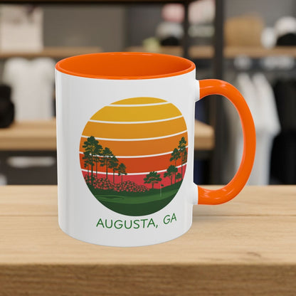 Retro Sunset - Augusta - Golf Mug in Orange