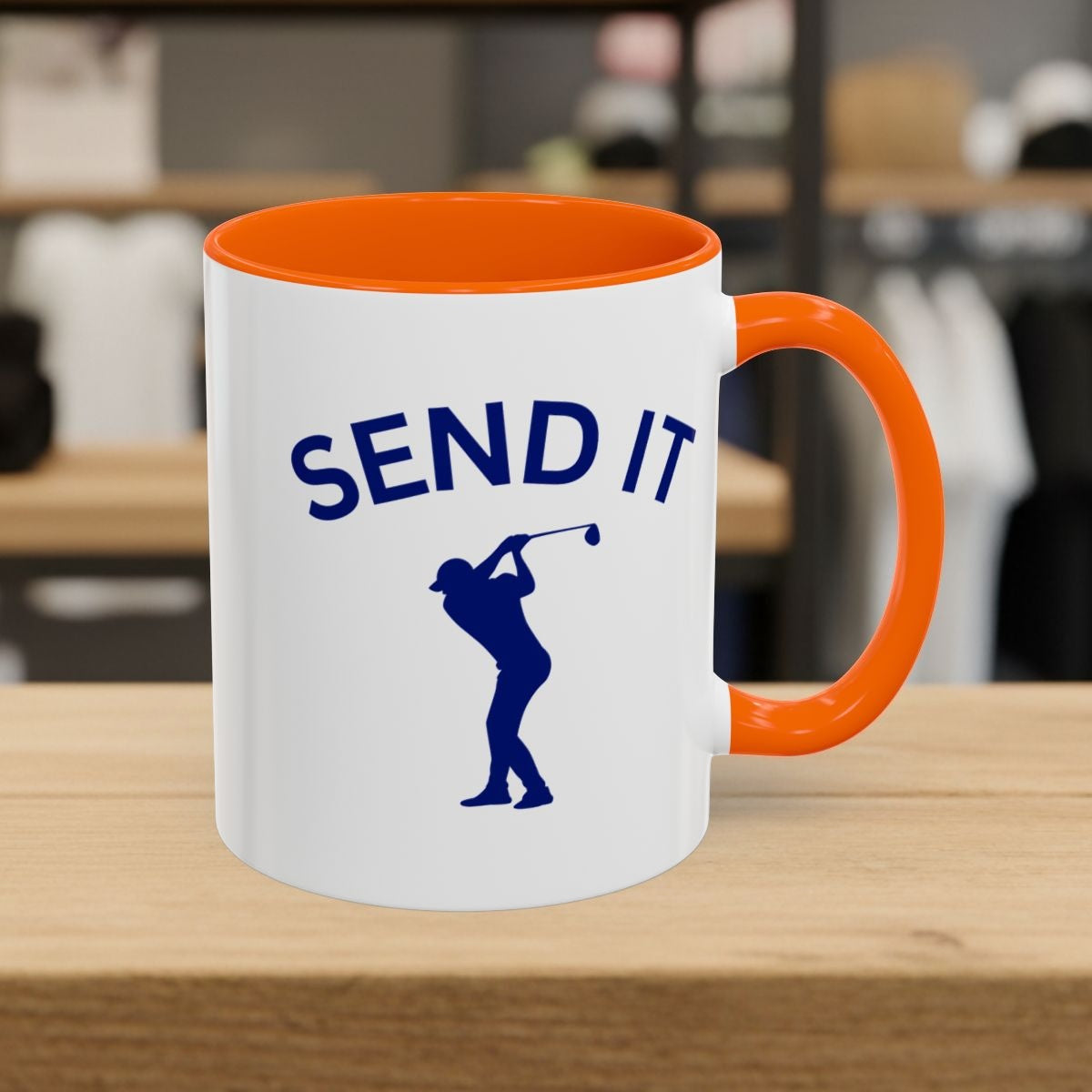 SEND IT (Male) - Golf Mug - 11oz in Orange