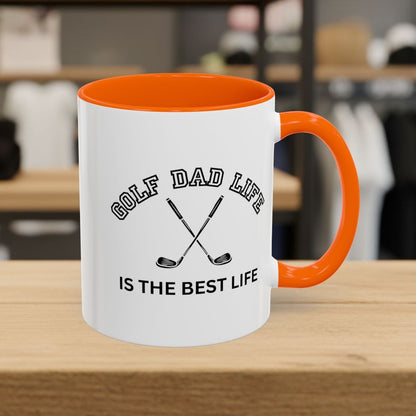 Golf Dad Life is the Best Life - Golf Mug - 11oz in Orange