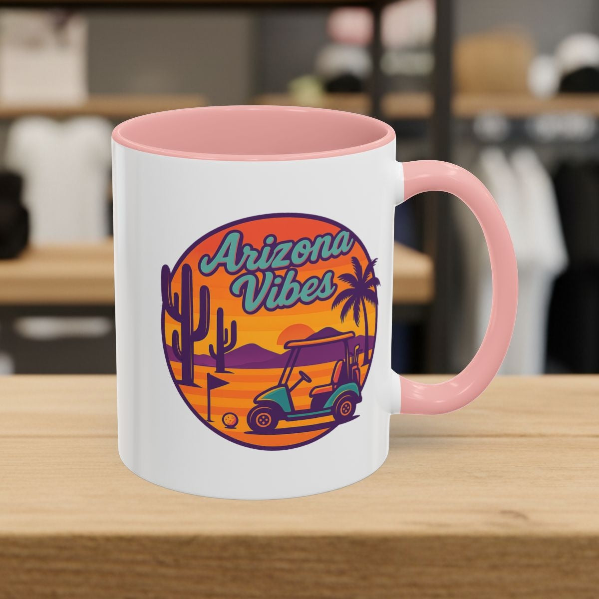 Golf Vibes - Arizona - Desert Edition Golf Destination - Golf Mug - 11oz in Pink