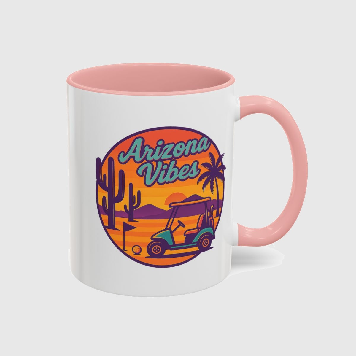 Golf Vibes - Arizona - Desert Edition Golf Destination - Golf Mug in Pink