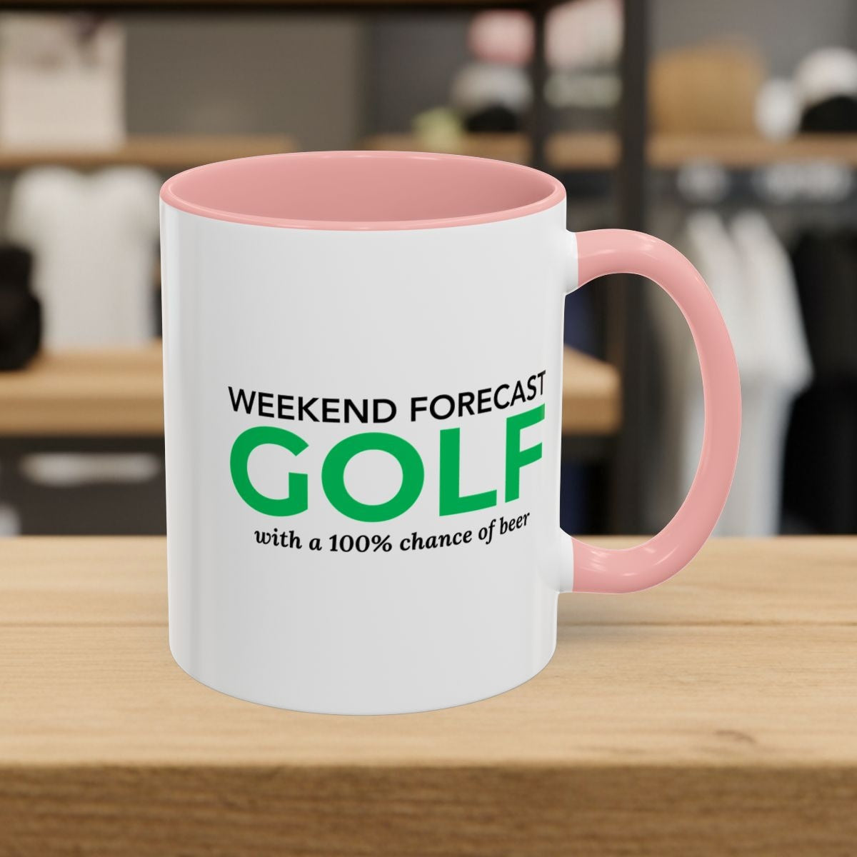 Weekend Forecast - Golf Mug - 11oz in Pink