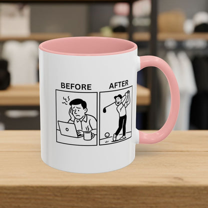 Before & After - Golf Mug - 11oz in Pink