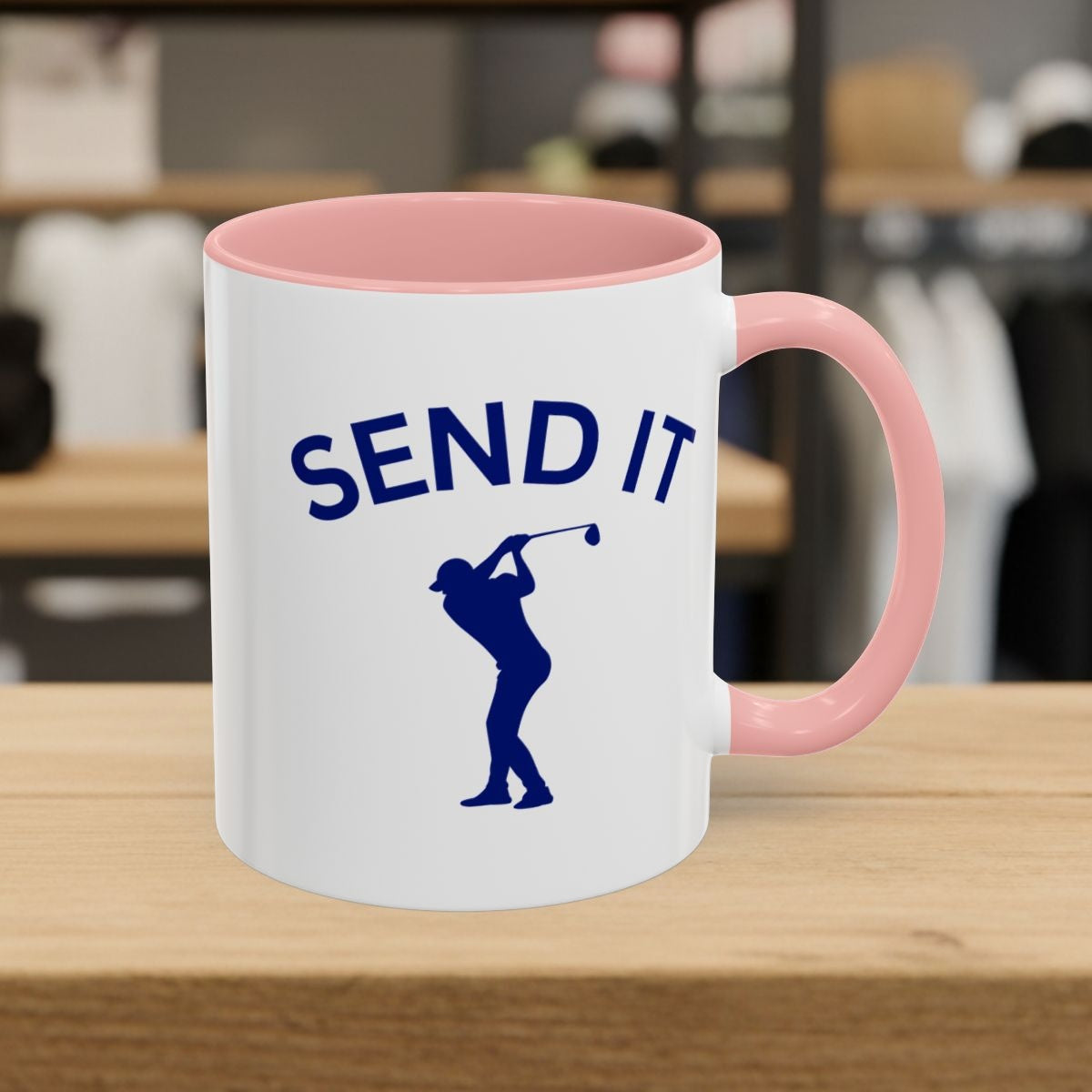 SEND IT (Male) - Golf Mug - 11oz in Pink
