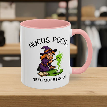 Hocus Pocus, Need More Focus - Golf Mug - 11oz in Pink