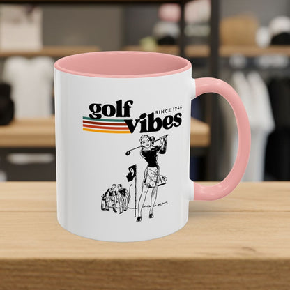 Golf Vibes Retro - Golf Mug - 11oz in Pink