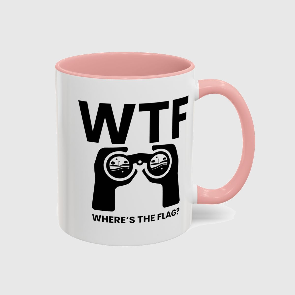 WTF - Where's the Flag - Golf Mug in Pink