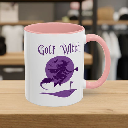 Golf Witch - Golf Mug - 11oz in Pink