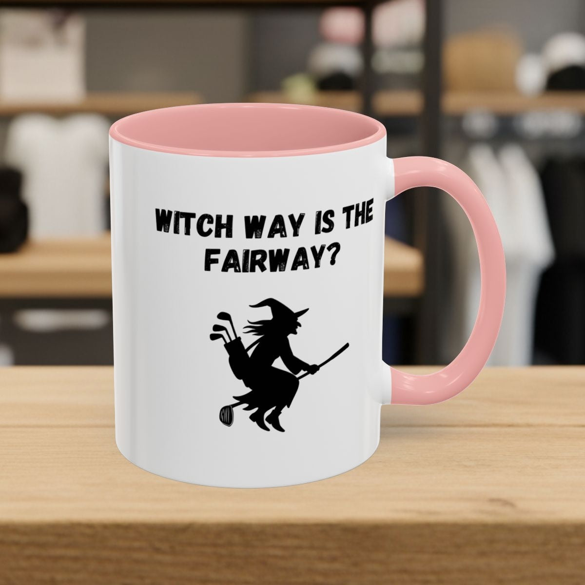 Witch Way is the Fairway - Golf Mug - 11oz in Pink