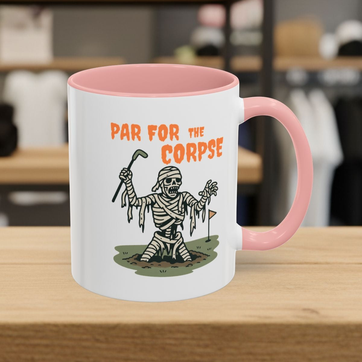 Par for the Corpse - Golf Mug - 11oz in Pink
