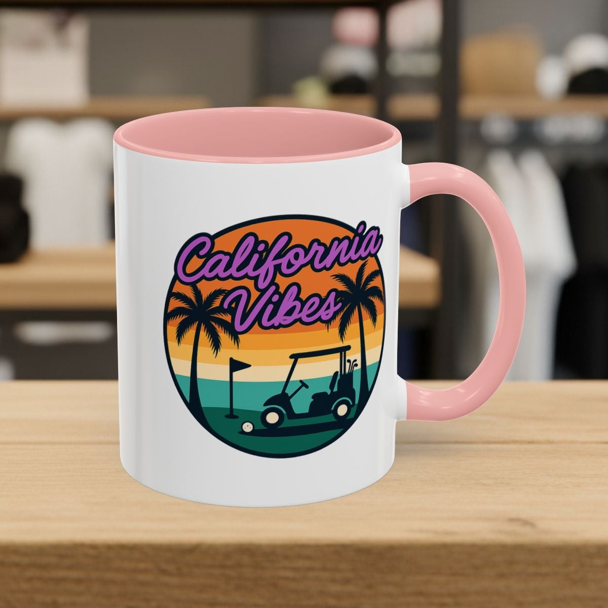 Golf Vibes - California Coast Edition - Golf Mug - 11oz in Pink