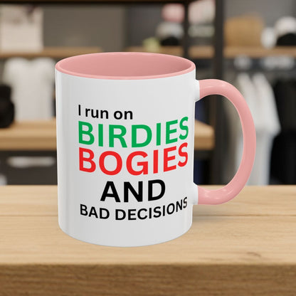 I run on... - Golf Mug - 11oz in Pink
