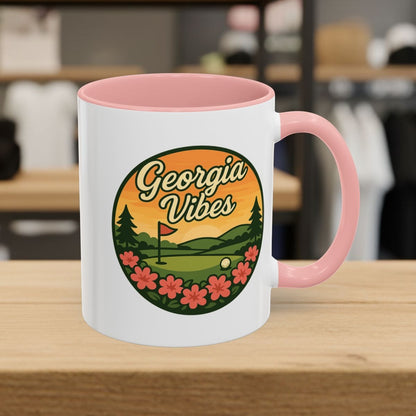 Golf Vibes - Georgia Azalea Edition - Golf Mug - 11oz in Pink