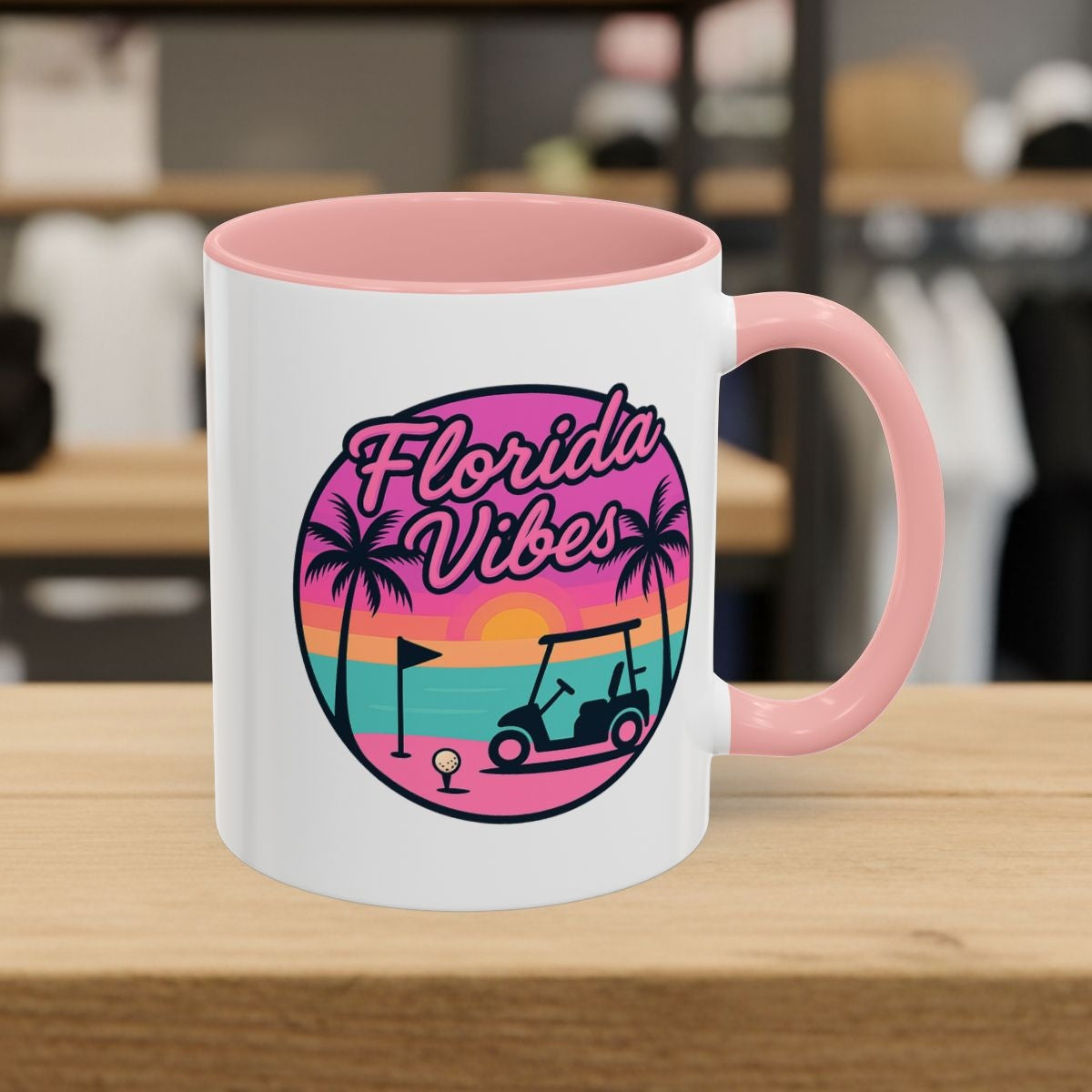 Golf Vibes - Florida Sunshine Edition - Golf Mug - 11oz in Pink