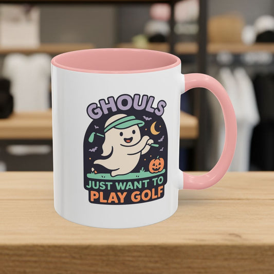 Ghouls Just Wanna Play Golf - Golf Mug - 11oz in Pink