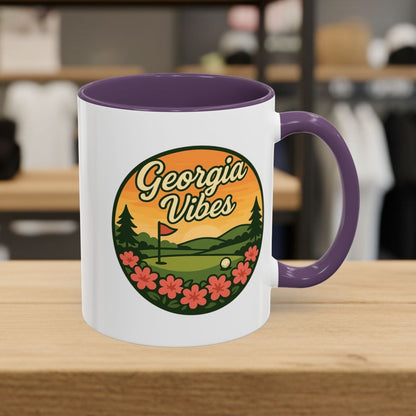 Golf Vibes - Georgia Azalea Edition - Golf Mug - 11oz in Purple