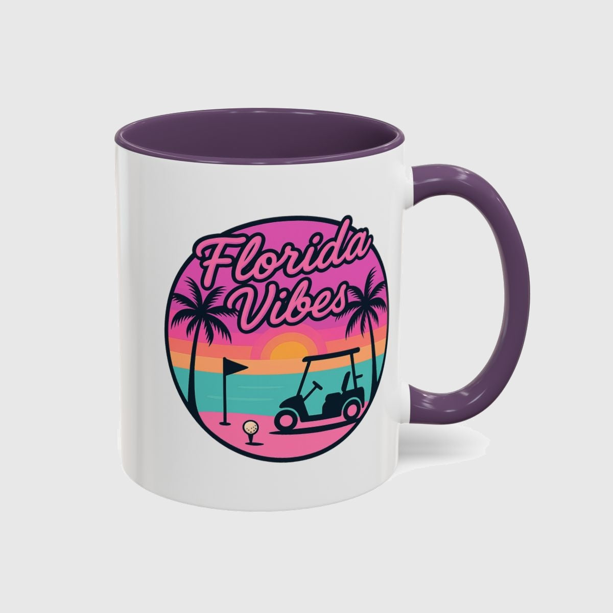 Golf Vibes - Florida Sunshine Edition - Golf Mug in Purple