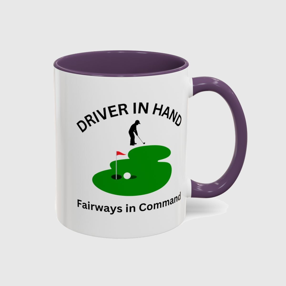 Driver in Hand - Fairways in Command (Male) - Golf Mug in Purple