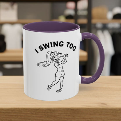 Retro I SWING TOO - Golf Mug - 11oz in Purple