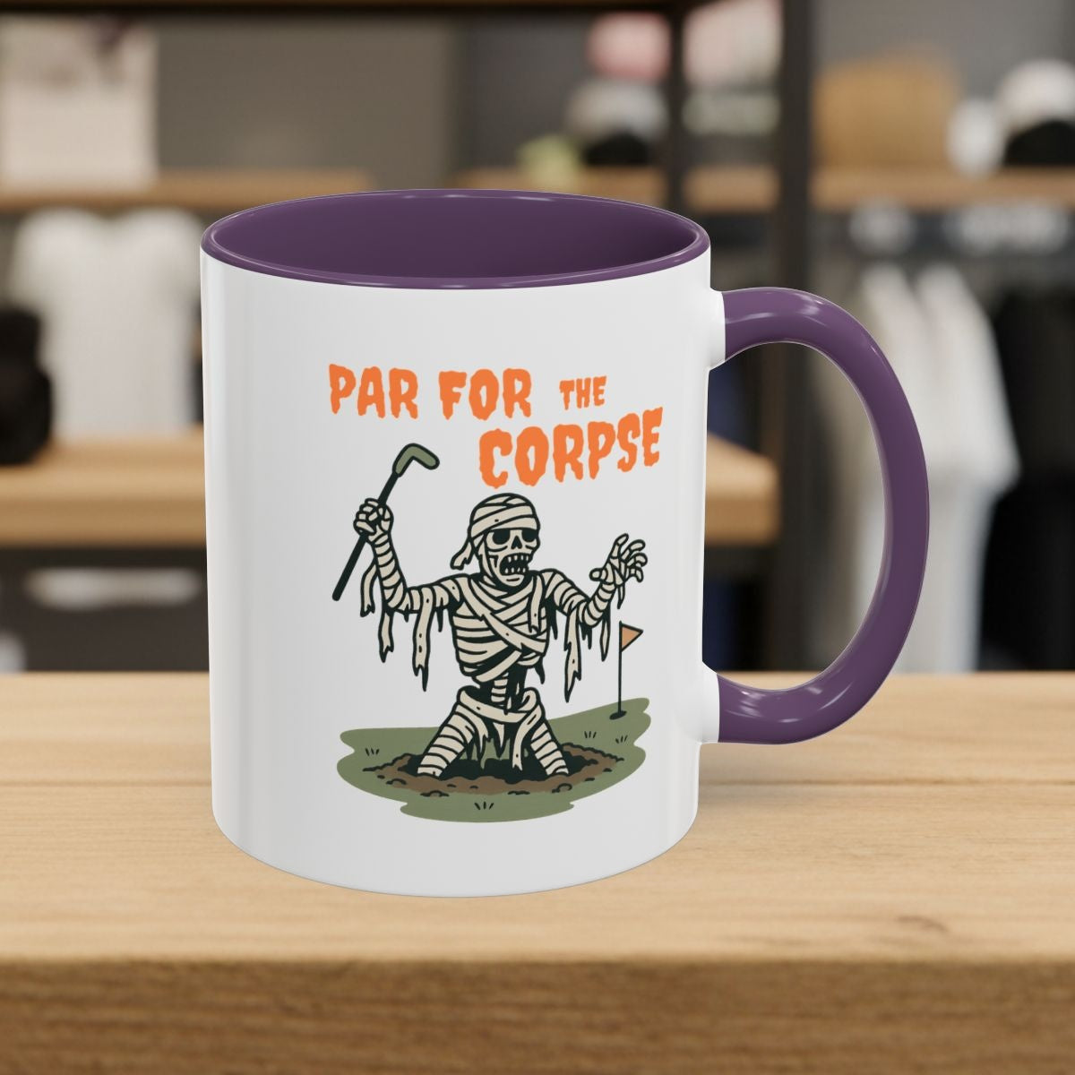 Par for the Corpse - Golf Mug - 11oz in Purple